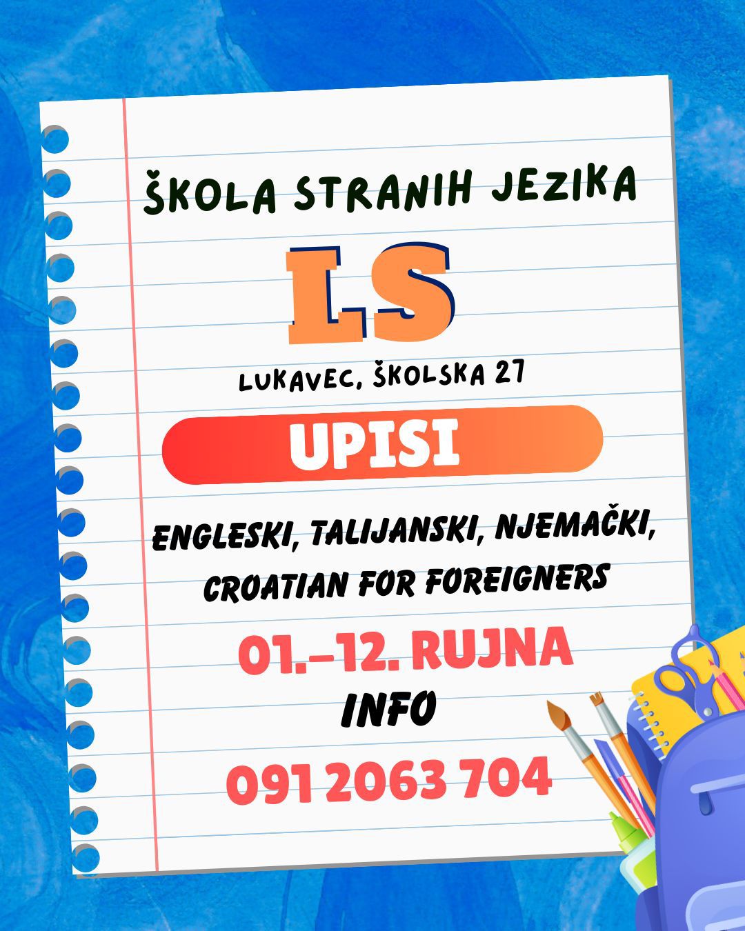 Upisi u kolu stranih jezila